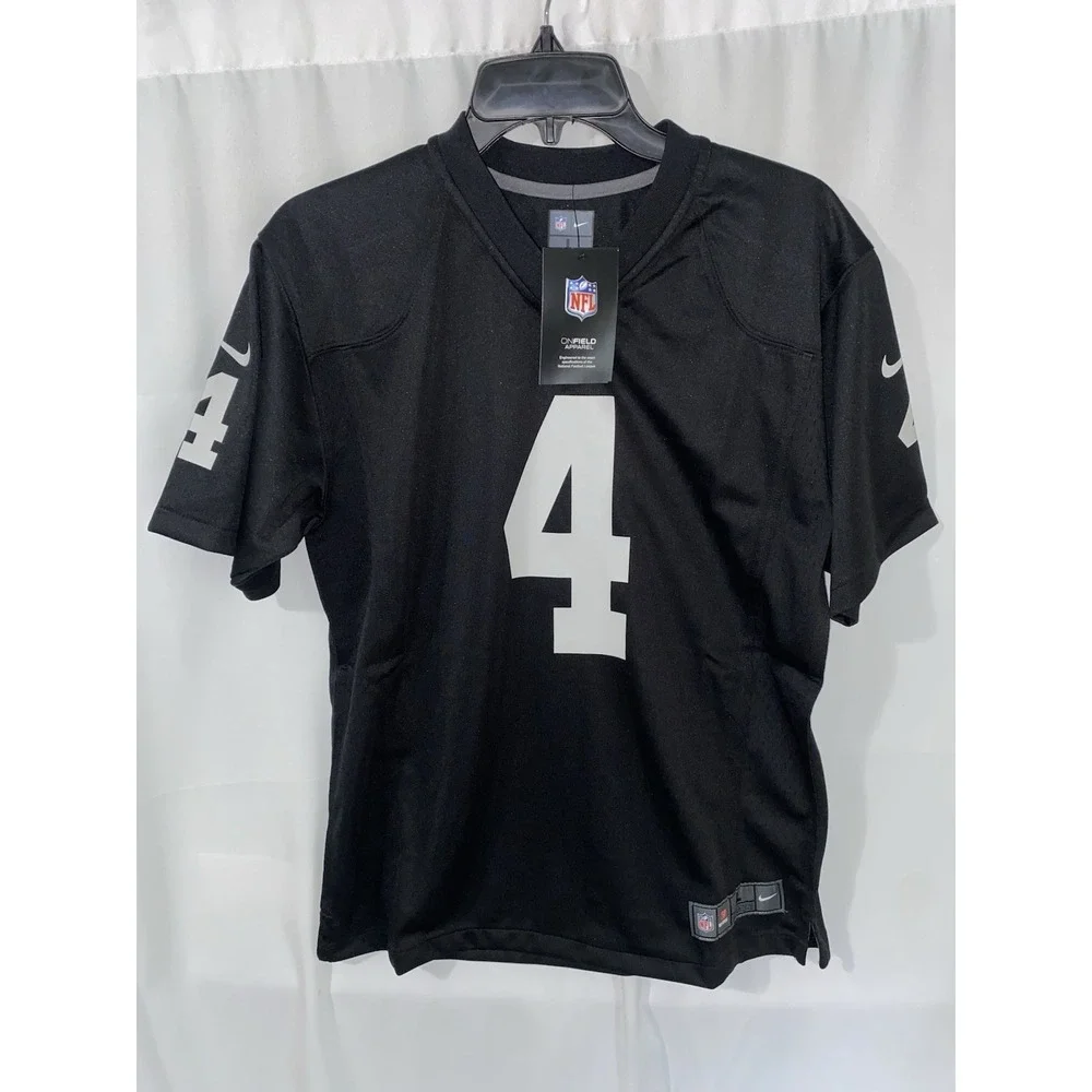 NWT Derek Carr‎ Las Vegas Raiders Black Nike On Field Game Jersey Youth Large